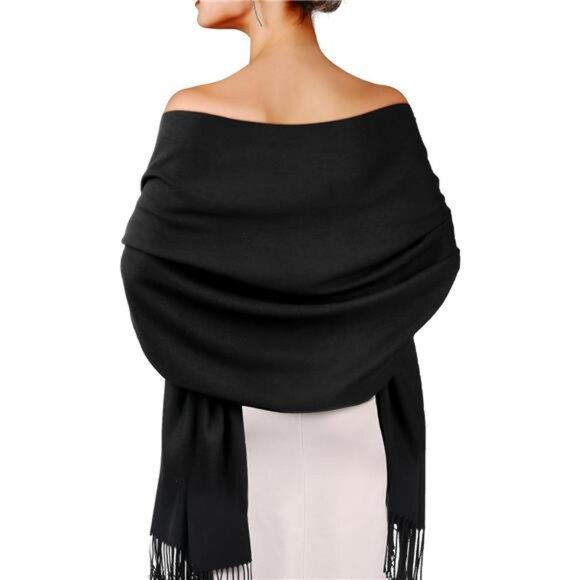 Pashmina Shawl Wraps Cashmere Black